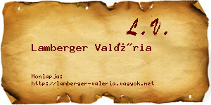 Lamberger Valéria névjegykártya